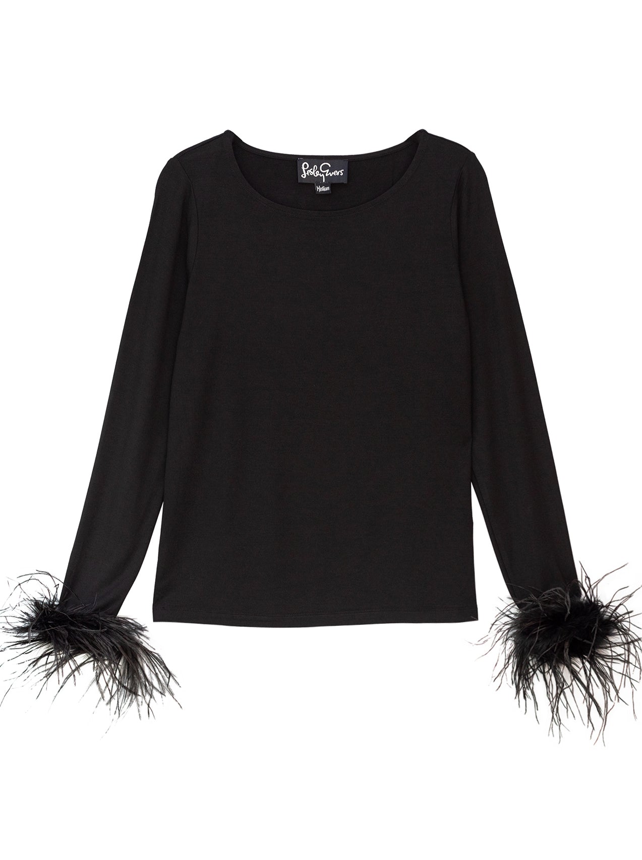 VESPERA top Black - Lesley Evers - blouse - feather top - Shop