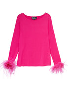 VESPERA top Pink - Lesley Evers - blouse - feather top - Shop