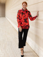 WHITNEY blouse Anemone Red - Lesley Evers - anenome - blouse - Red