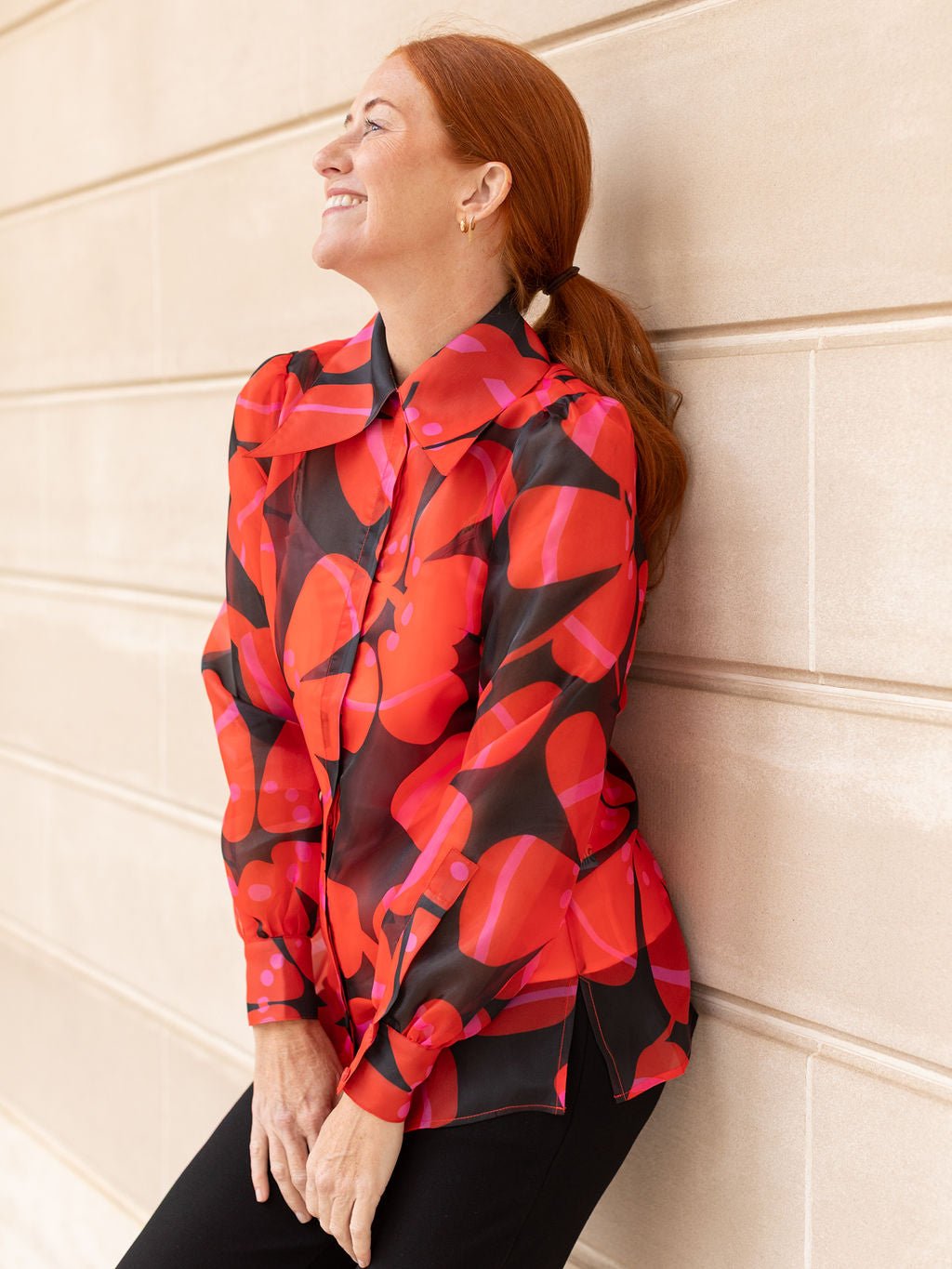 WHITNEY blouse Anemone Red – Lesley Evers