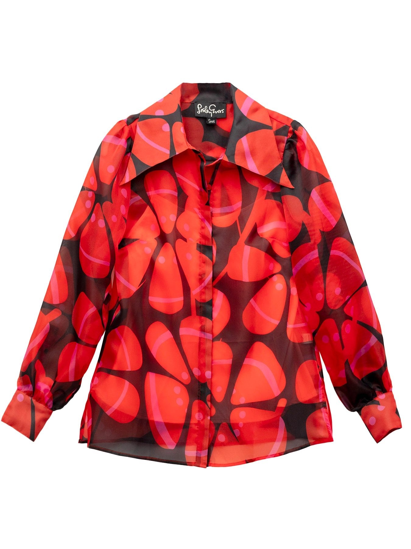 WHITNEY blouse Anemone Red - Lesley Evers - anenome - blouse - Red