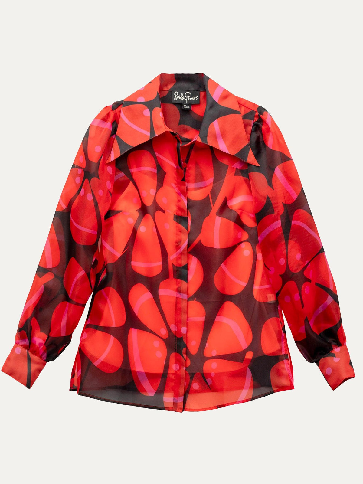 WHITNEY blouse Anemone Red - Lesley Evers-anemone-anenome-blouse