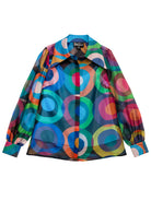 WHITNEY blouse Circles Navy - Lesley Evers - blouse - circles - circles navy