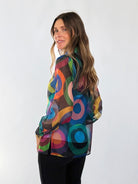 WHITNEY blouse Circles Navy - Lesley Evers-blouse-circles-circles navy