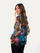 WHITNEY blouse Circles Navy - Lesley Evers-blouse-circles-circles navy