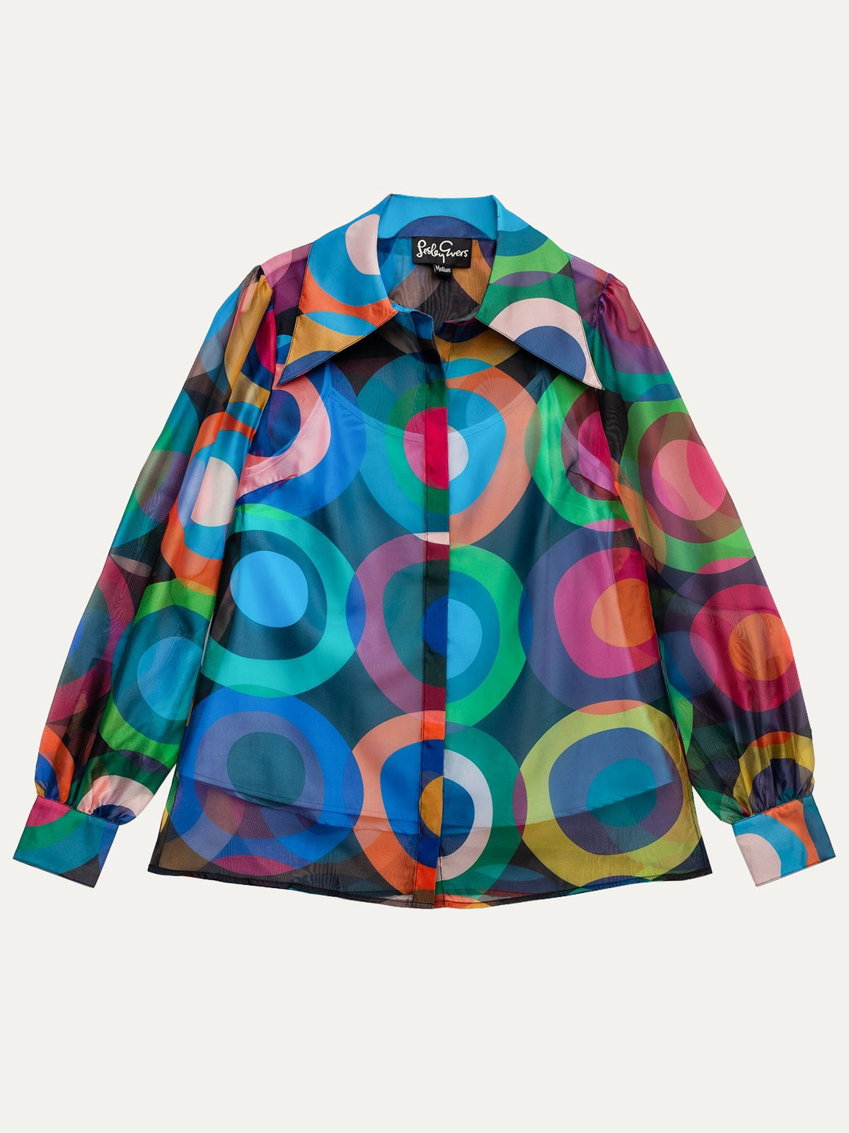 WHITNEY blouse Circles Navy - Lesley Evers-blouse-circles-circles navy