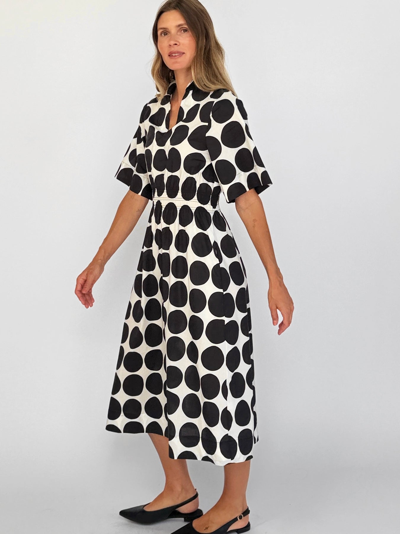 WILLA dress Black Dots - Lesley Evers-Dress-new-Shop