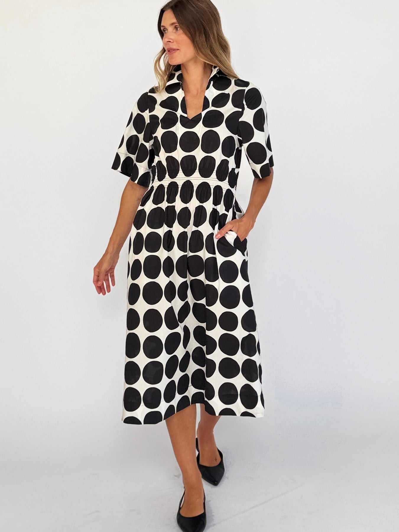 WILLA dress Black Dots - Lesley Evers-Dress-new-Shop