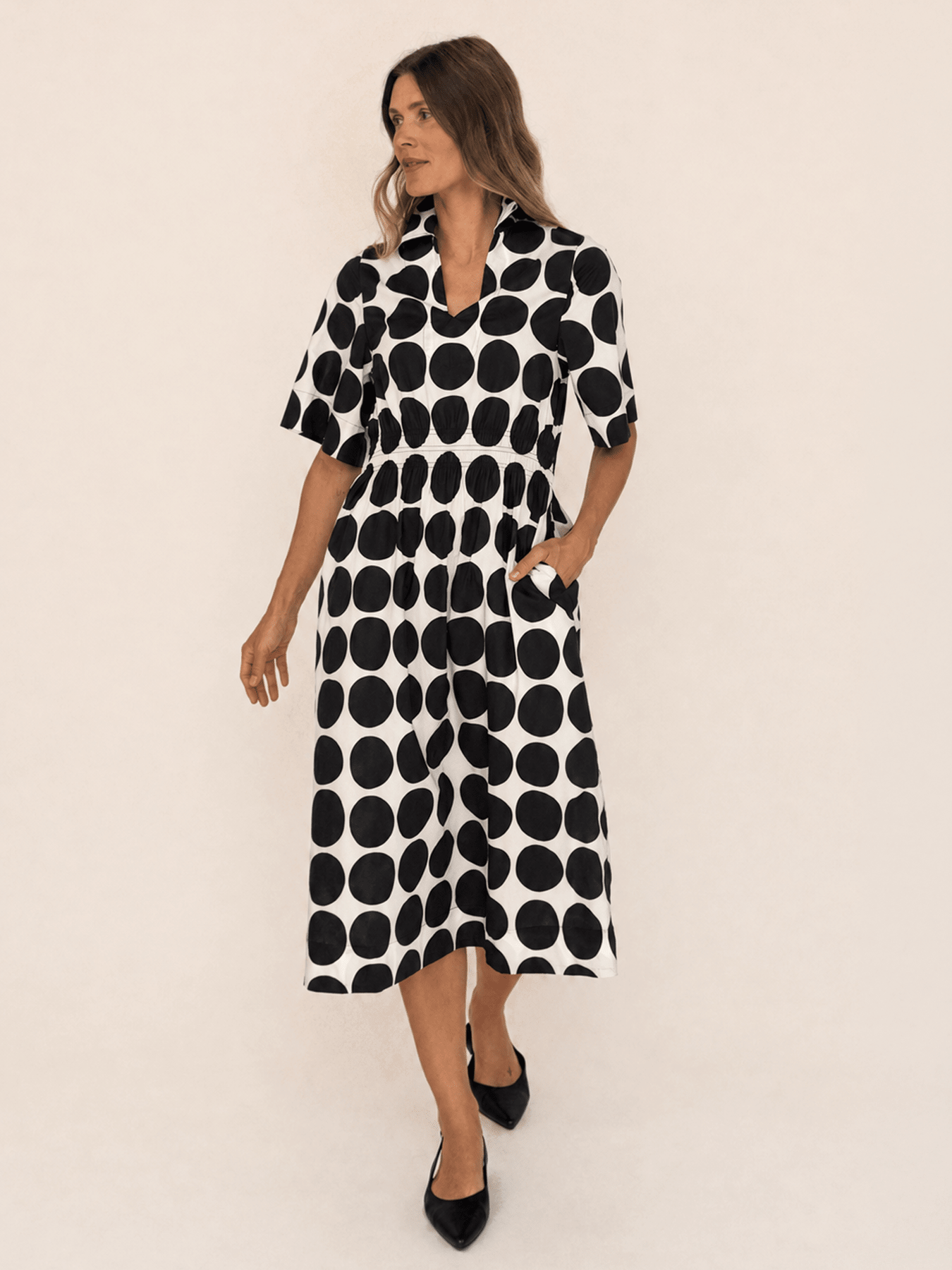 WILLA dress Black Dots - Lesley Evers-Dress-new-Shop