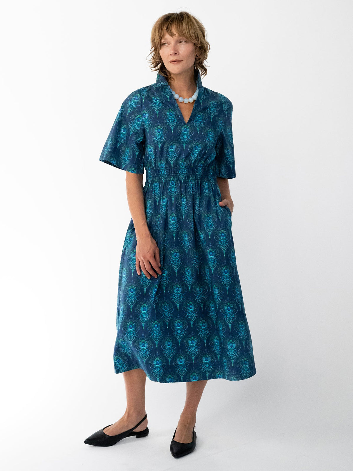 WILLA dress Peacock Feather - Lesley Evers-Dress-formal-Shop
