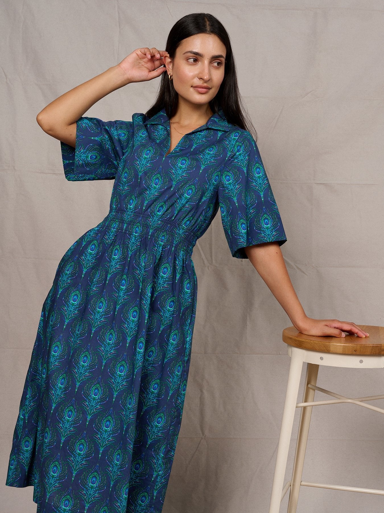 WILLA dress Peacock Feather - Lesley Evers - Dress - formal - Shop