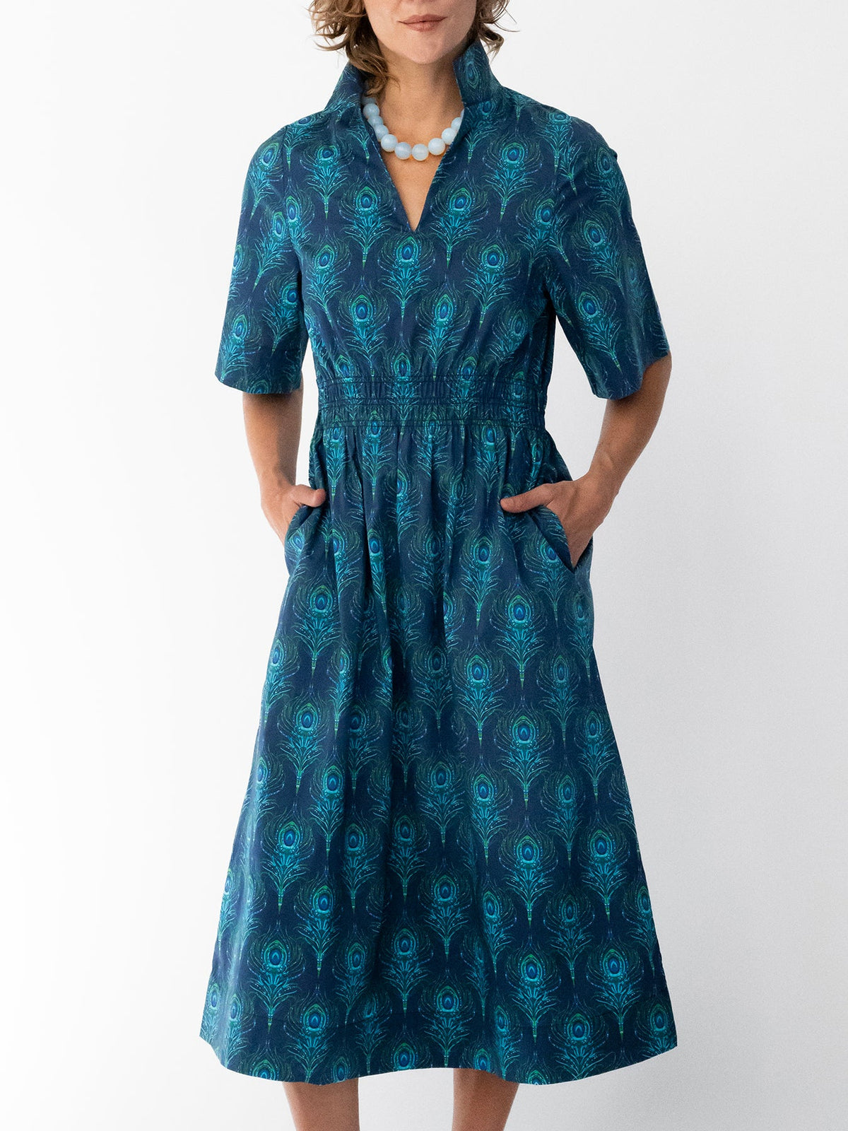WILLA dress Peacock Feather - Lesley Evers-Dress-formal-Shop