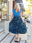 YVETTE pleated skirt Blossom Breeze Blue - Lesley Evers - Bottoms - Shop - Shop/All Products