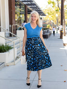 YVETTE pleated skirt Blossom Breeze Blue - Lesley Evers - Bottoms - Shop - Shop/All Products