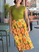 YVETTE pleated skirt Yellow Camellia - Lesley Evers - Bottoms - Shop - Shop/All Products