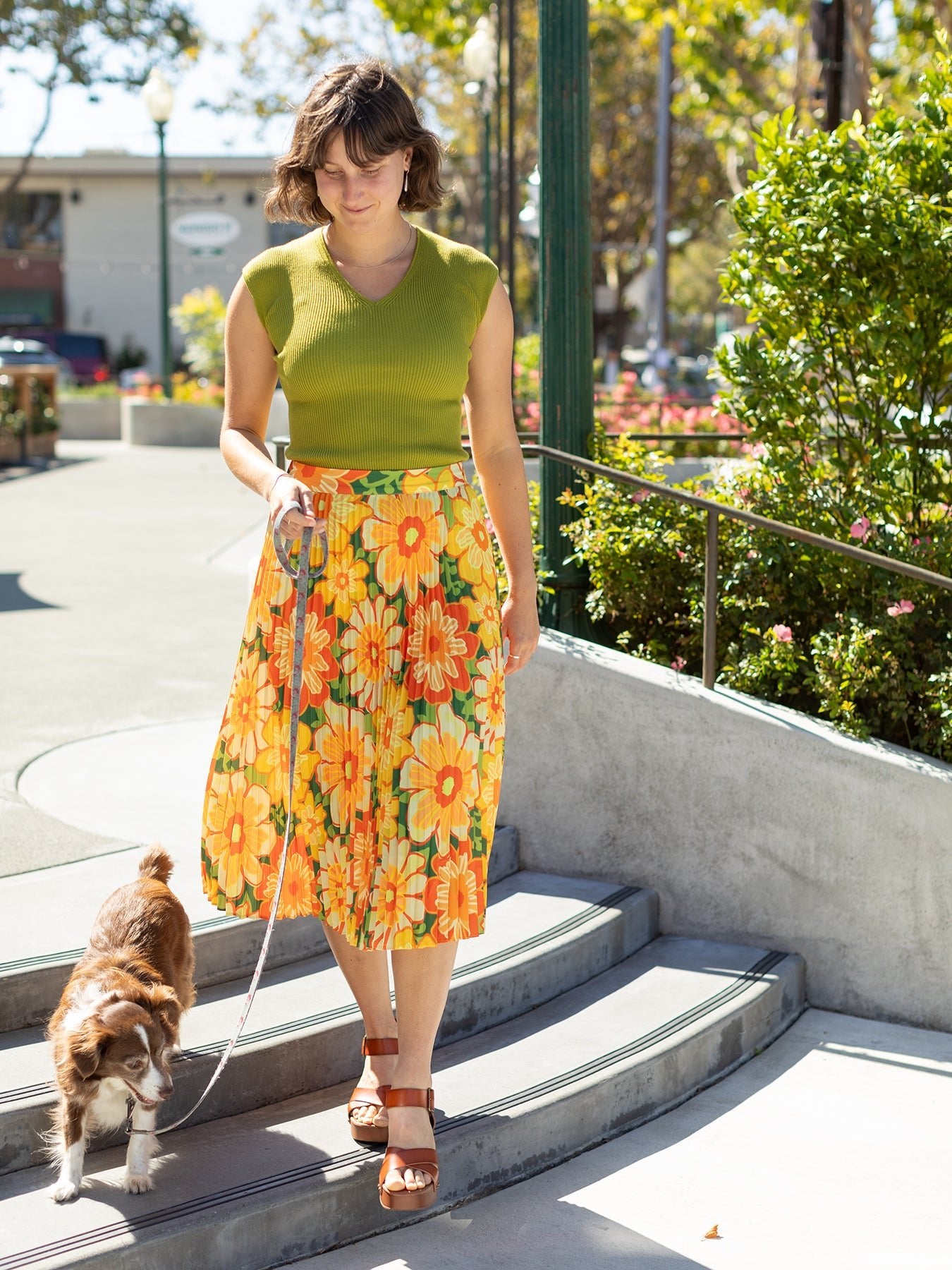 YVETTE pleated skirt Yellow Camellia - Lesley Evers - Bottoms - Shop - Shop/All Products