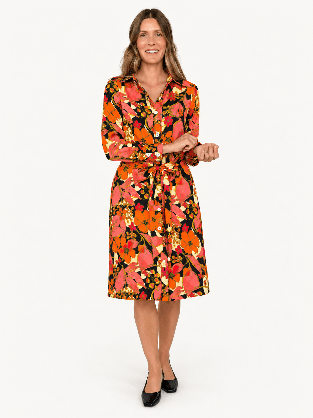 ZELDA dress Plum Blossom Sunset - Lesley Evers-Dress-Knee Length Dress-Shop