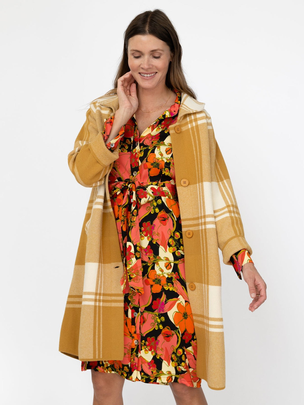ZELDA dress Plum Blossom Sunset - Lesley Evers-Dress-Knee Length Dress-Shop