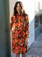 ZELDA dress Plum Blossom Sunset - Lesley Evers-Dress-Knee Length Dress-Shop