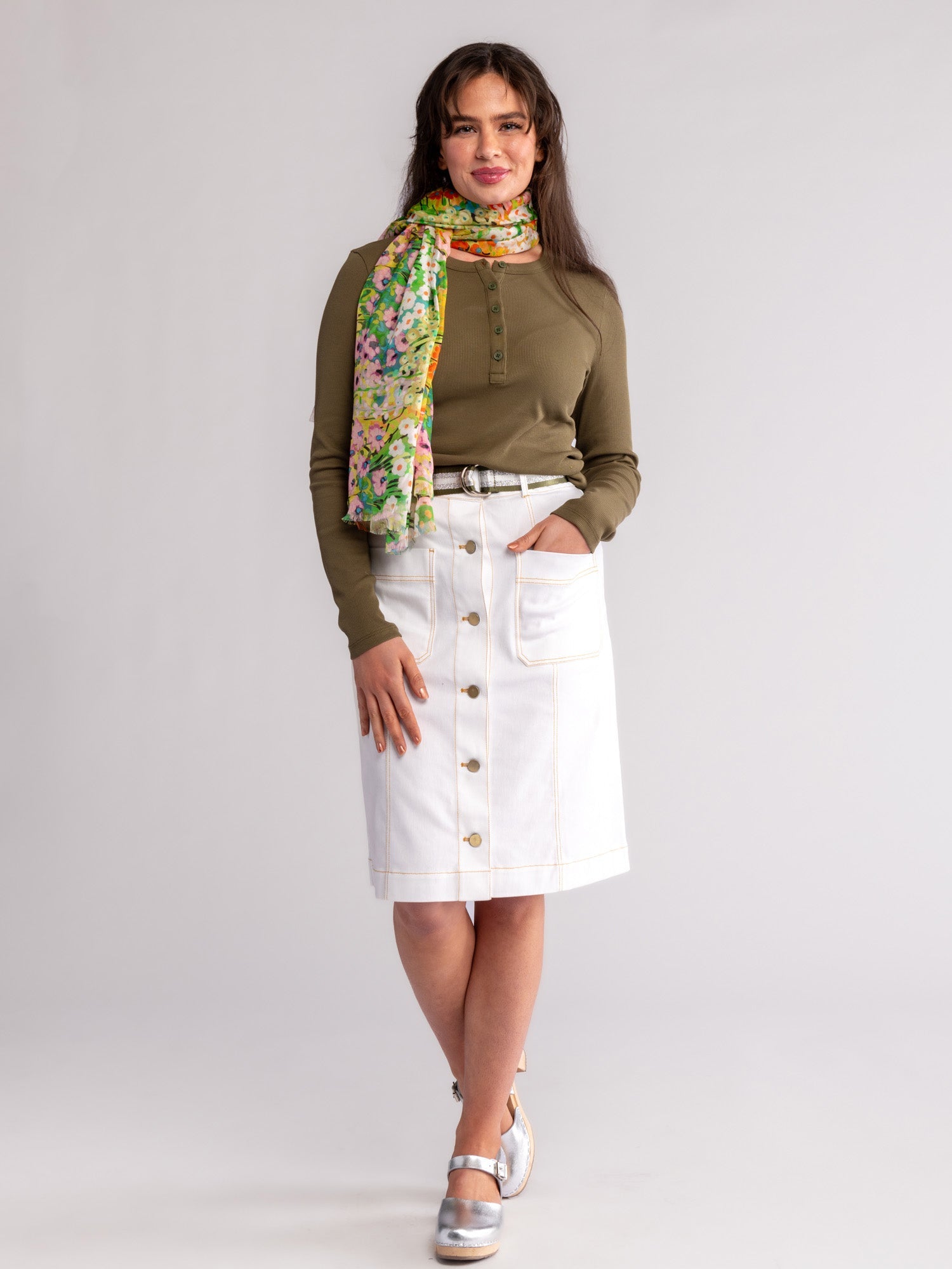 ALISON skirt White Denim - Lesley Evers-denim-Shop-Shop/All Products