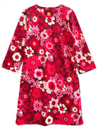 ARDEN dress Flower Power Burgundy - Lesley Evers-ARDEN-burgundy-Dress