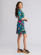 ARDEN dress Serendipity Green and Navy - Lesley Evers-ARDEN-Blue-blue dress