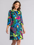 ARDEN dress Serendipity Green and Navy - Lesley Evers-ARDEN-Blue-blue dress