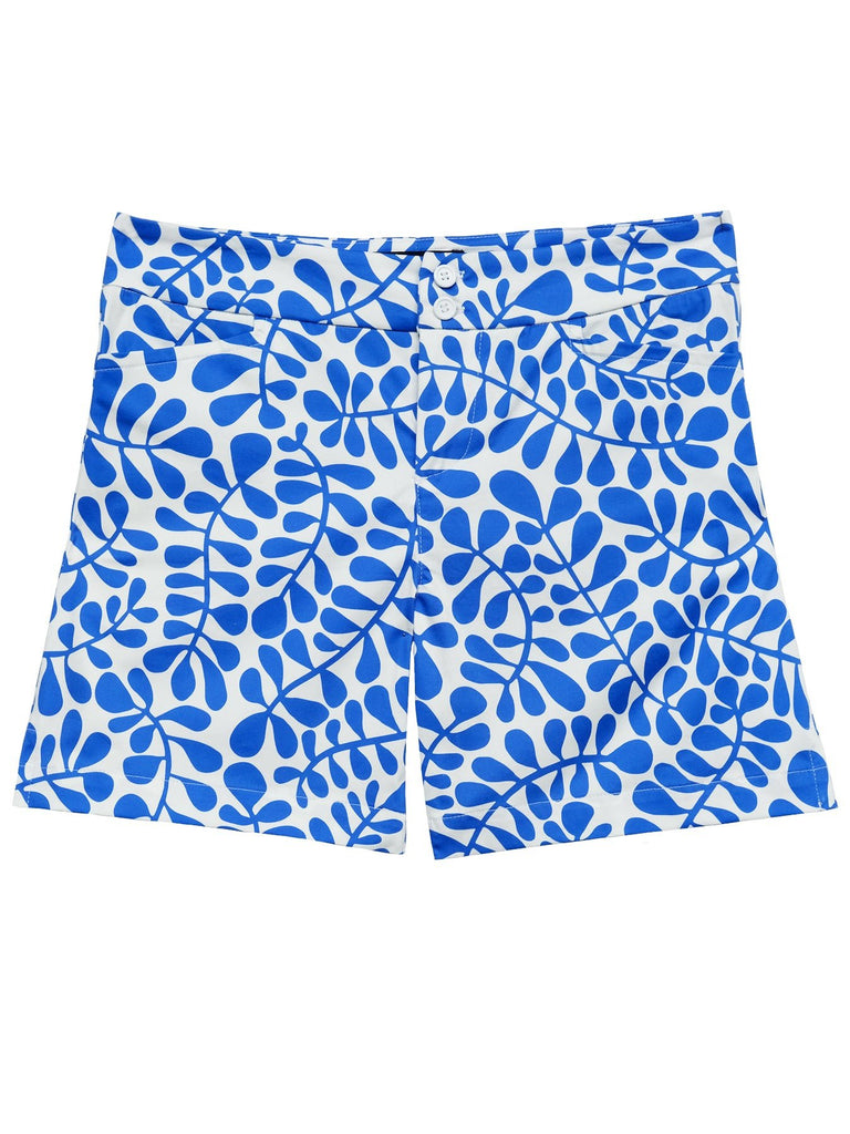 BEVERLY shorts Blue Fern - Lesley Evers-Blue-Bottoms-fern