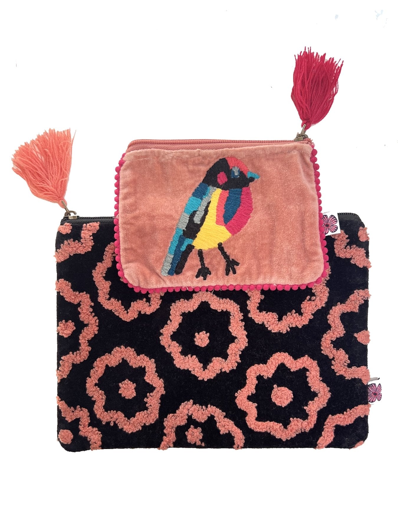 Bird velvet pouch SET - Lesley Evers-Shop-Shop/All Products-Shop/Scarves
