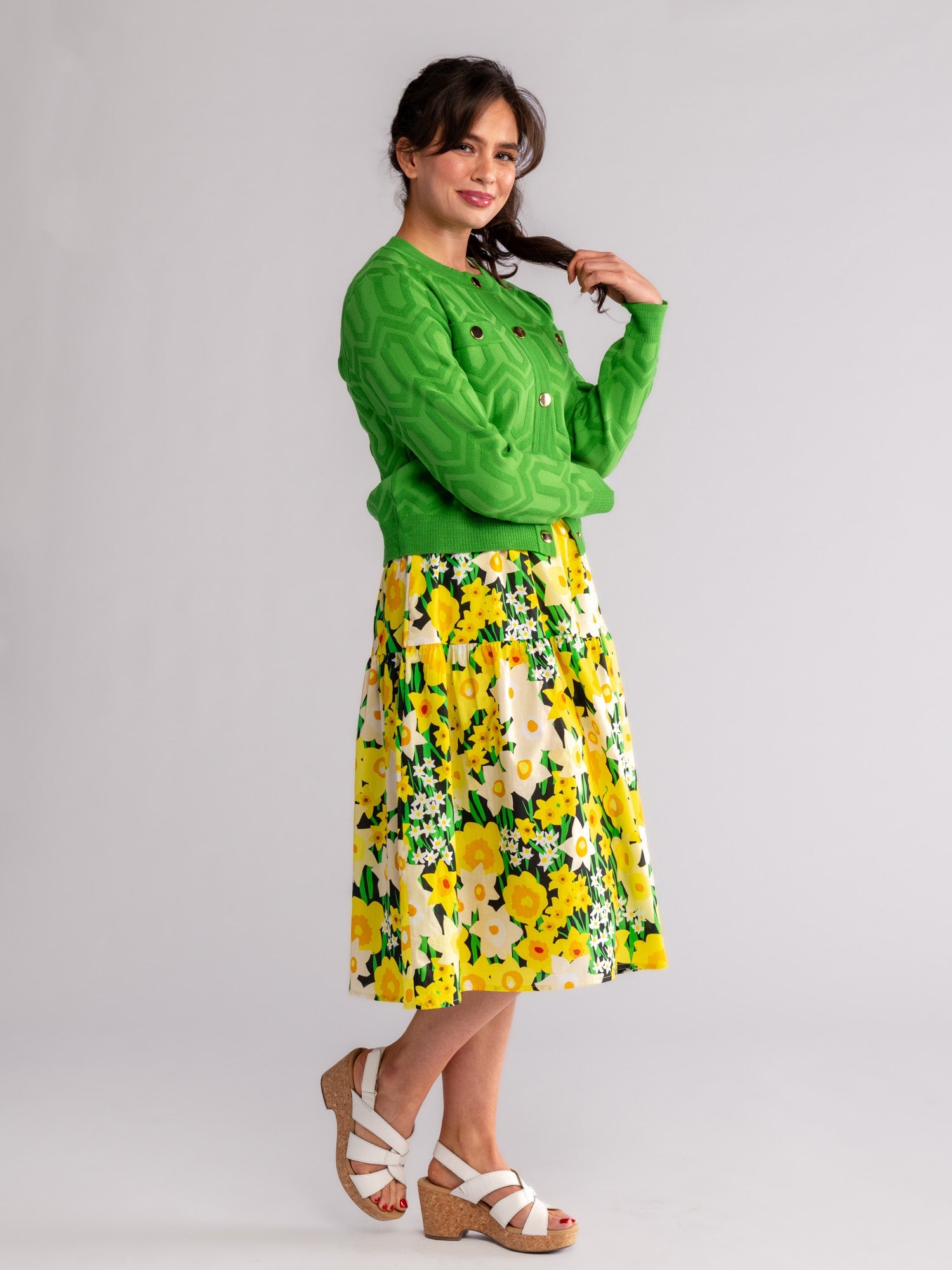 CALISTA skirt Daffodils - Lesley Evers-Bottoms-daffodils-daffodils yellow