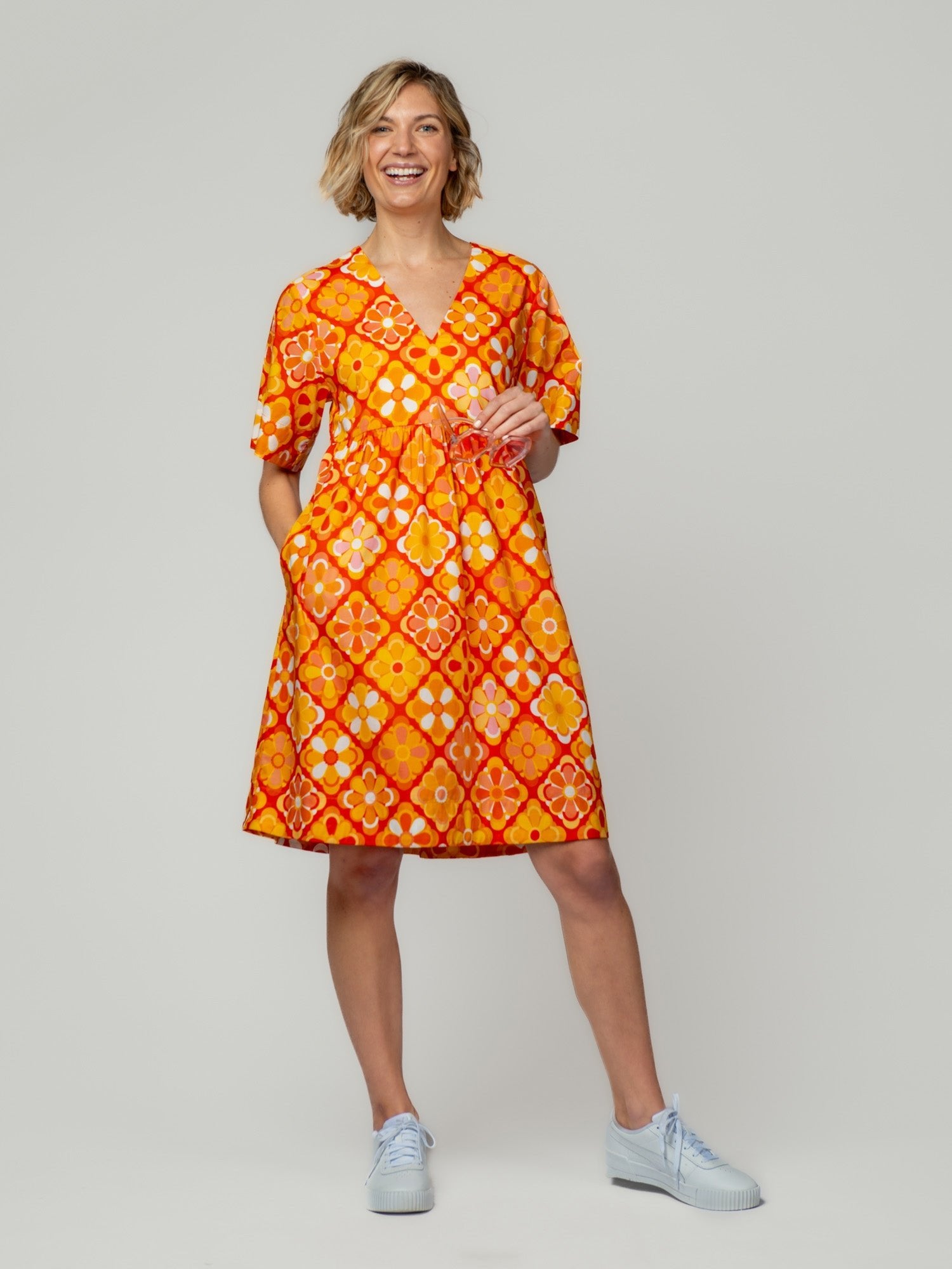 CARA dress Jubilee Orange - Lesley Evers-Dress-Shop-Shop/All Products