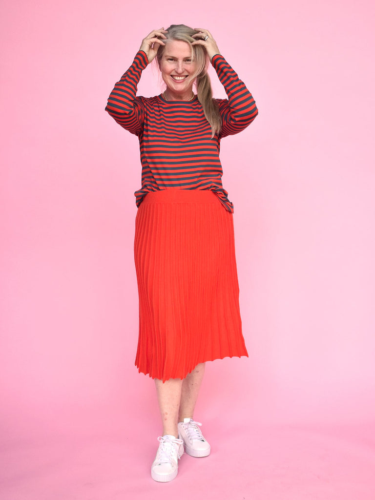 CHLOE knit skirt Tomato - Lesley Evers-bottom-clothing-Skirt