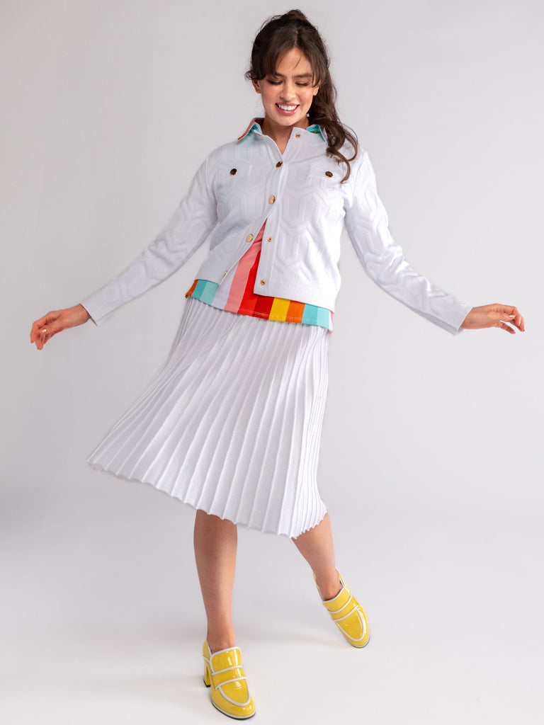 CHLOE knit skirt White - Lesley Evers-bottom-clothing-Skirt