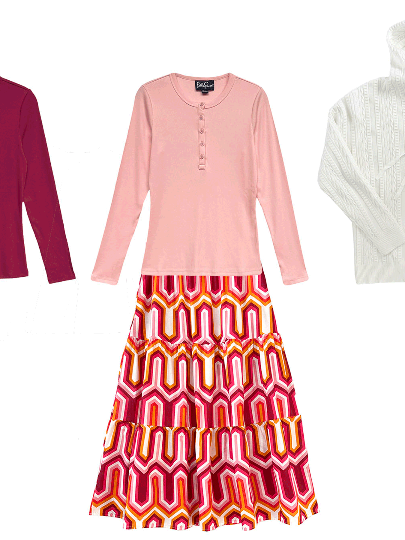 CLAUDIA maxi skirt Corinth Pink - Lesley Evers-Corinth-corinth pink-maxi skirt