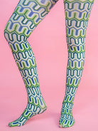 COCO tights Corinth Green - Lesley Evers-colorful-Colorful patterned tights-colorful tights