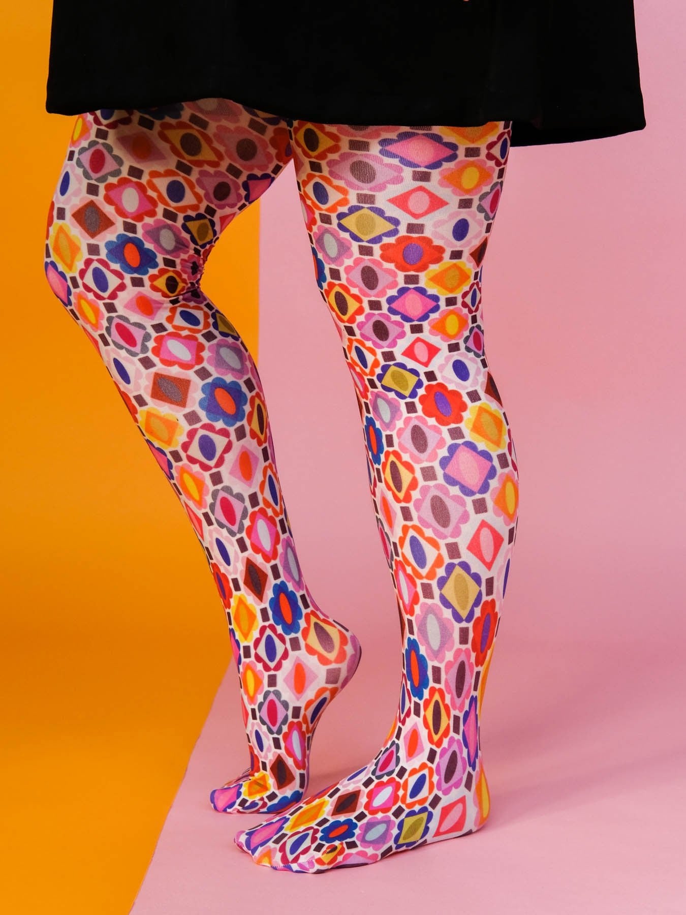 ladies girls women's Patterned Printed tights Funky 60s,70s Tattoo