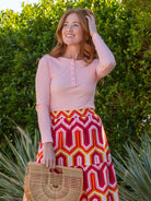 CORA henley tee Pink Rib - Lesley Evers-Best Seller-Shop-Shop/All Products