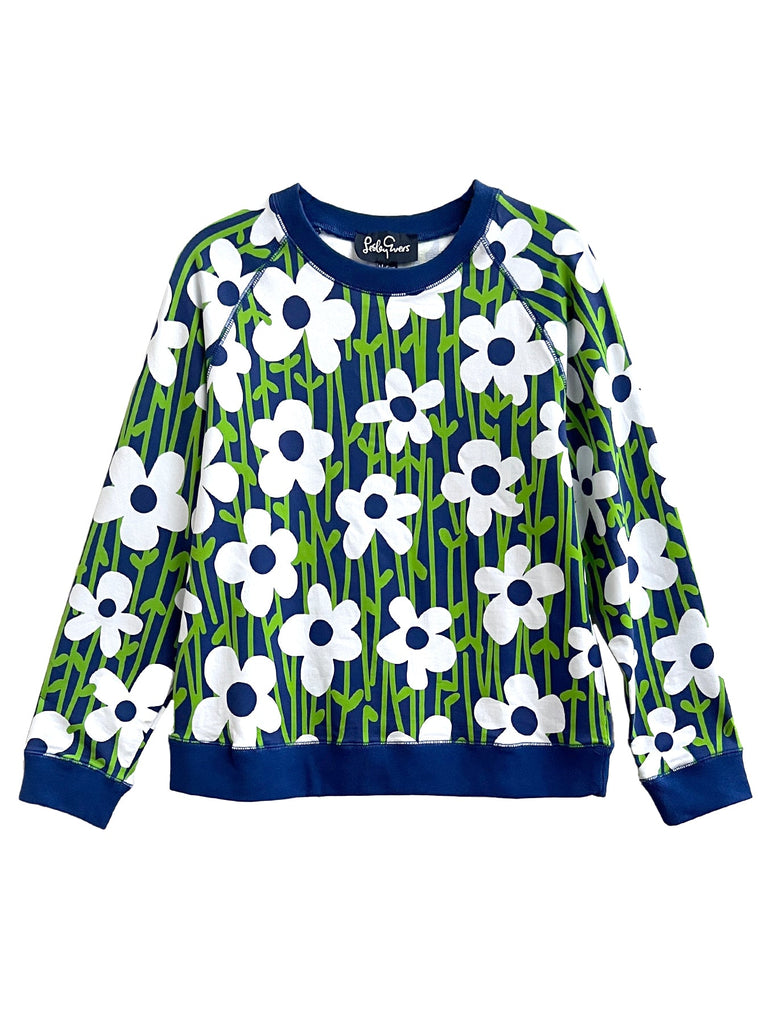 DARCY sweatshirt Nostalgia Flower Navy - Lesley Evers-Shop-Shop/All Products-Shop/Separates