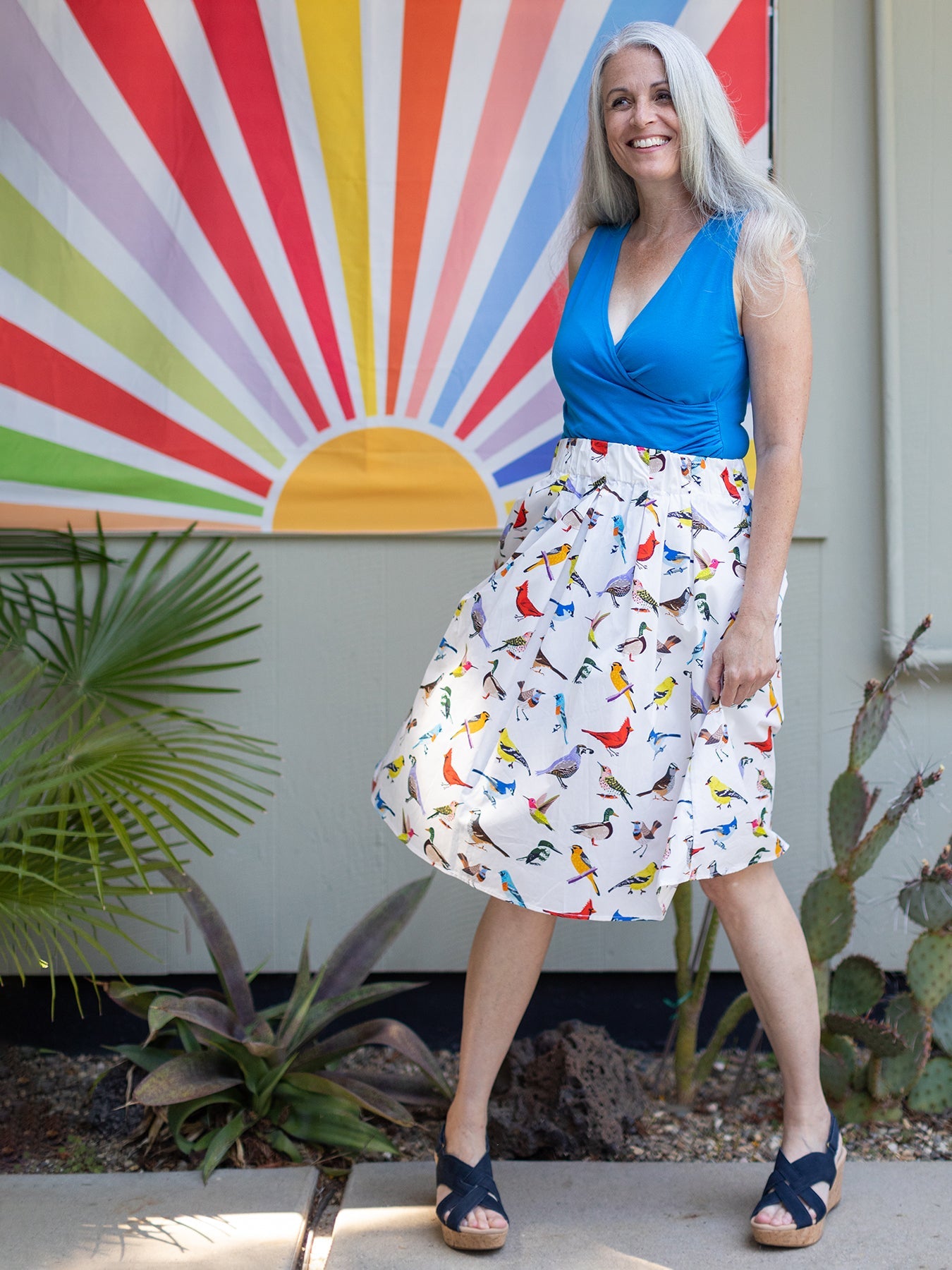 DIXIE skirt Birds – Lesley Evers