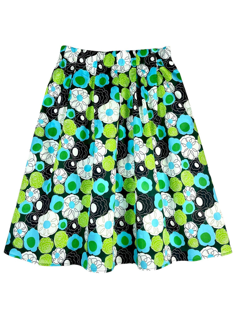 DIXIE skirt Flower Charm Green - Lesley Evers-Black-Blue-Bottoms