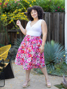 DIXIE skirt Flower Power Pink - Lesley Evers-Bottoms-Flower Power-Pink