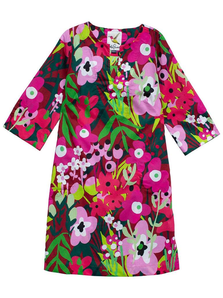 ELLIE dress Garden Oasis Pink and Green - Lesley Evers-Dress-Floral Dress-garden oasis