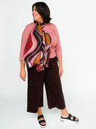 ESME silk scarf Burgundy Wave - Lesley Evers-silk--