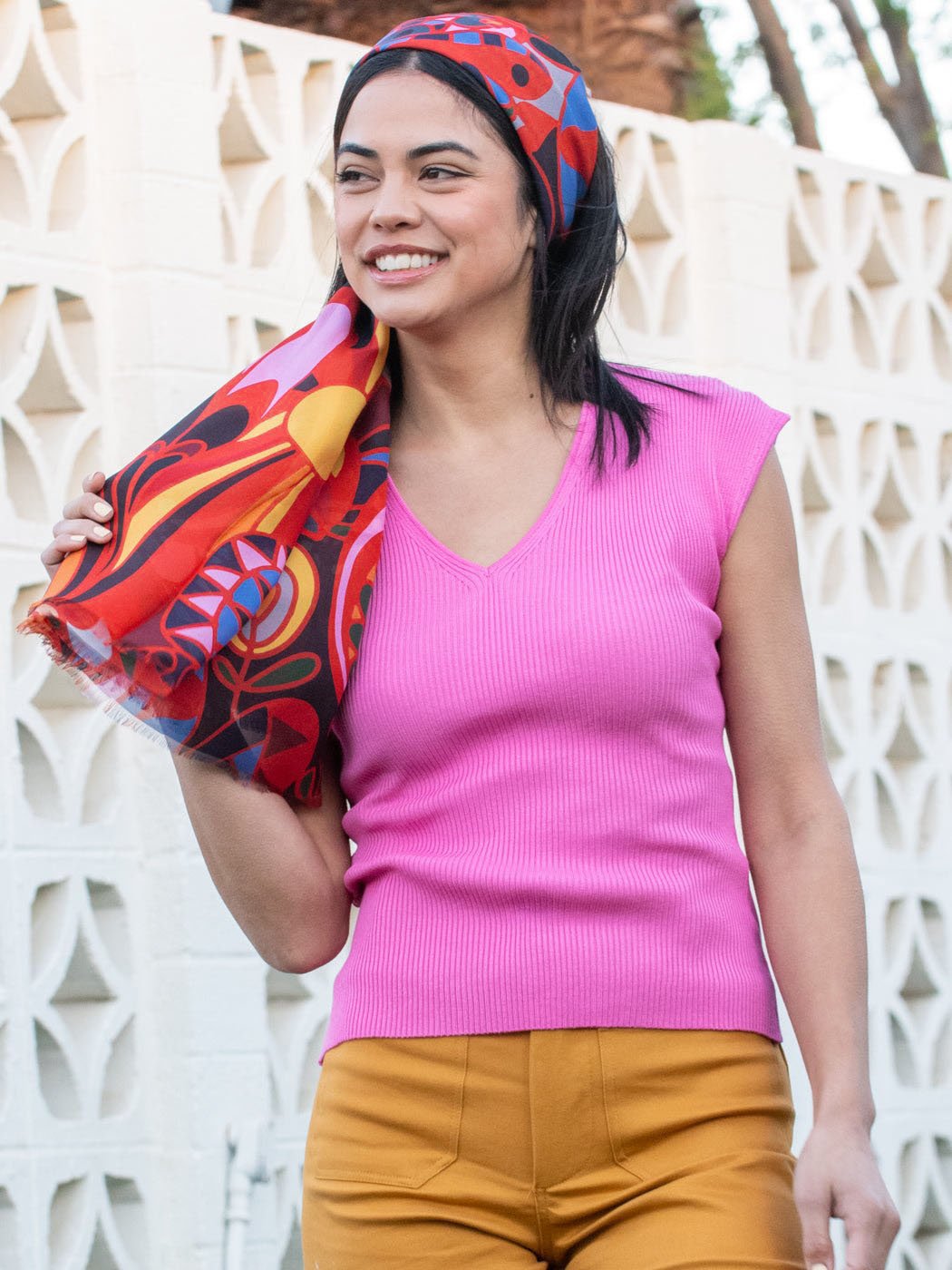 ESME silk scarf Shakalaka Orange - Lesley Evers-Accessories-BF200-esme