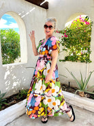 GENEVIEVE dress Meadow Flower Brown - Lesley Evers-Best Seller-Dress-easter dress
