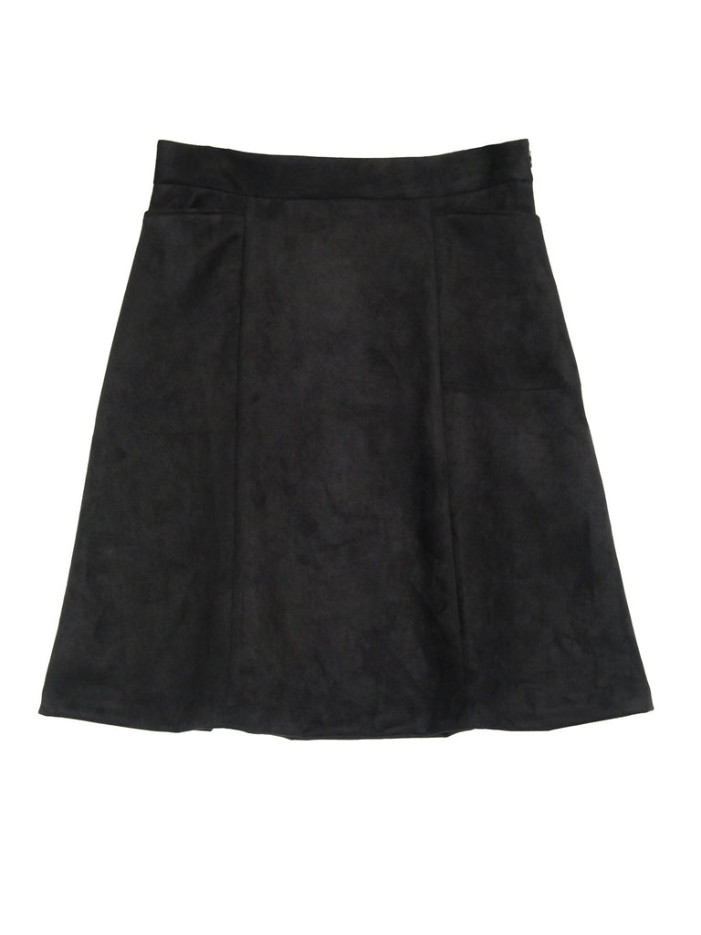 GRETA skirt Black Faux Suede - Lesley Evers-bottom-clothing-faux suede