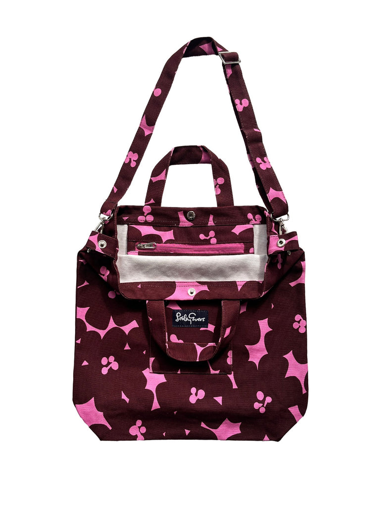 IVY tote Magenta Jumbo Blooms - Lesley Evers-Accessories-Cotton Canvas-Cotton Canvas Tote Bag