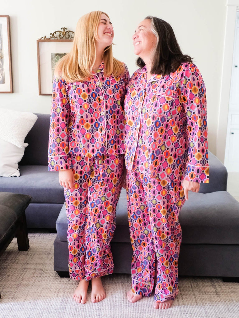 JOSEPHINE Gems Pink - Lesley Evers-cotton PJs-lounge-pajamas