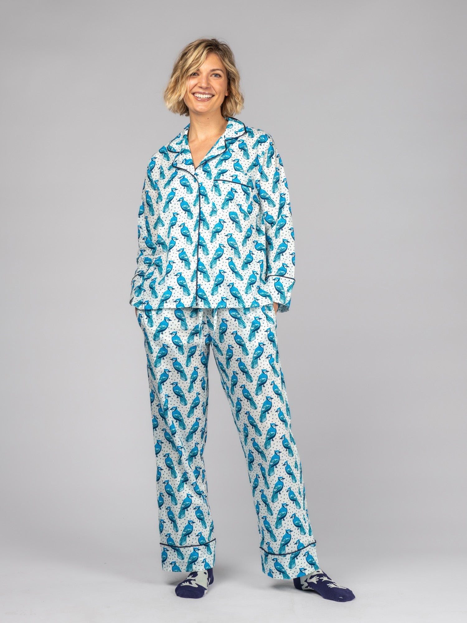 JOSEPHINE pajama set Blue Jays - Lesley Evers-23blueset-Blue-cotton PJs
