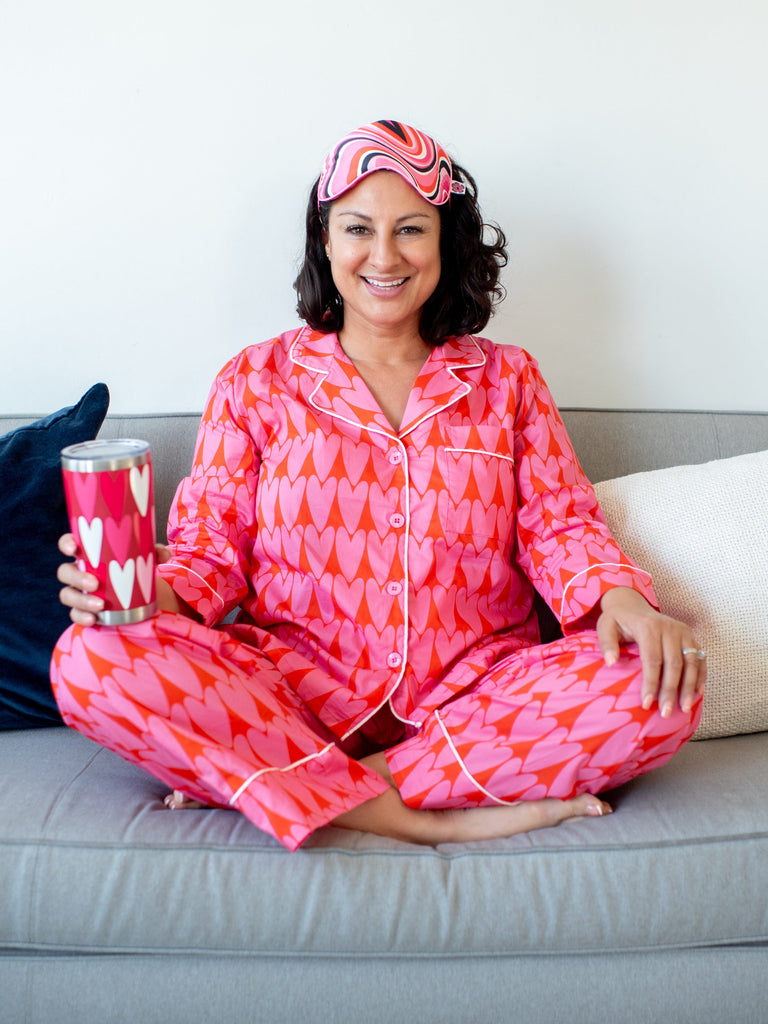 JOSEPHINE pajama set Hearts - Lesley Evers-BF200-cotton PJs-gifts under $150